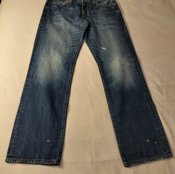 Lucky Brand Men's Vintage Straight R Distressed Blue Denim Jeans Sz 31/32 - Picture 5 of 16